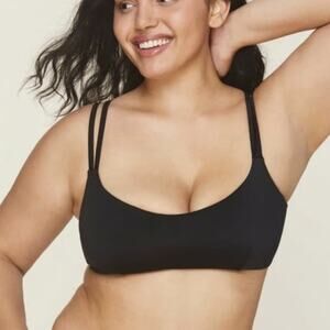 Andie The Rockaway Bikini Top Swimsuit Black Size Small NWT